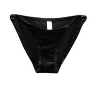 2026 - Nœud français, sous-vêtements évidés pour femme taille basse, surface en satin sans couture et pantalon triangulaire boutonné avec un souhait pur sous-vêtements femmes petit noir, Noir , L