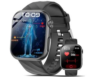 2026 Nuevo ECG Reloj Inteligente con ρresιón Arterιαl/HRV/IMC/Ácido Úrico, 1.97" AMOLED Smartwatch Función SOS, 24/7 Pulsometro, SpO2, Estrés, Monitor de Sueño, Pulsera Actividad para Android iOS