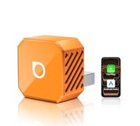 2026 Ottocast Mini Pot Orange, Adaptateur CarPlay et Android Auto sans Fil 2-en-1, Dongle sans Fil Plug & Play, Connexion Auto en 5s, Mini Cube pour Voitures avec Filaire d'origine, iPhone & Android