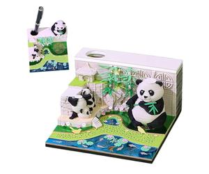 2026 Panda Bamboo Garden 3D Paper Sculpture Calendar | 175 Page Tear-Off Notepad | 3.5 Inch Desktop Pop-Up Art Display | Christmas Birthday New Year Gift Idea