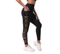 2026 Pantalon de fitness pour femme Taille haute Pantalon de yoga Nine Quarter, Noir , M