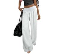 2026 Pantalon Fluide Femme Été Grande Taille Décontractés Pantalons Lin Chic et Elegant Confortable Respirant Doux Pants Taille Haute Pantalon Large Ample Femmes Palazzo Pant de Plage Loisirs