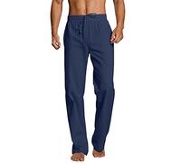 2026 Pantalons de Jogging Hommes Hommes Décontracté Solide Pantalon Court Droit Pleine Longueur Courte Poche à Cordon de Serrage Pantalon de Mode, Marine, 3XL