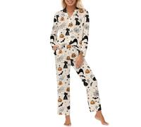 2026 Pantalons Femmes Vêtements de nuit doux et élégants, Pyjamas confortables pour des nuits détendues des matins confortables, beige, XS
