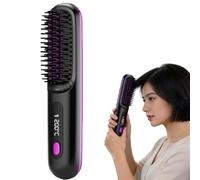 2026 Peigne Lissant Chauffant En CéRamique Sans Fil,Brosse Coiffante Pour Cheveux Courts,Cordless Ceramic Heated Hair Straightening Comb,Usb Rechargeable,3 Heat Settings & Led Screen (Black)