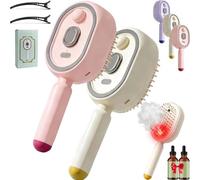 2026 Peigne Massage à Coussin D'Air Et Spray éLectrique,Electric Spray Air Cushion Massage Comb,Electric Steam Brush For Hair,Rechargeable Detangling Steam Brush For Short Hair, Reduce Frizz (2PCS B)