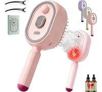 2026 Peigne Massage à Coussin D'Air Et Spray éLectrique,Electric Spray Air Cushion Massage Comb,Electric Steam Brush For Hair,Rechargeable Detangling Steam Brush For Short Hair, Reduce Frizz (Pink)