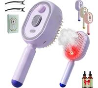 2026 Peigne Massage à Coussin D'Air Et Spray éLectrique,Electric Spray Air Cushion Massage Comb,Electric Steam Brush For Hair,Rechargeable Detangling Steam Brush For Short Hair, Reduce Frizz (Purple)