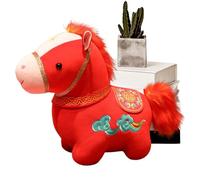2026 Peluche Cheval Du Nouvel An Chinois - Décoration D'Intérieur Douce Et Mignonne À Nuages Auspicieux Chinois,Jouet En Peluche Cheval,Pour Voiture Bureau Salon Café Vitrine Bibliothèque Étagère Cham