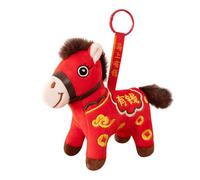 2026 Peluche Cheval Mascotte Chinoise,Doux Mignon Chinois Portable Porte-Clés Charm - Jouet Peluche Cheval - Pour Maison Tables À Manger Bureaux Cafés Canapés Lits