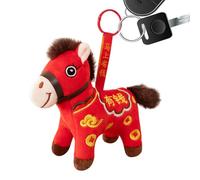 2026 Peluche Cheval Mascotte Chinoise - Mignon Portable Doux Animal Porte-Clés - Porte-clés Mascotte Cheval - Pour Voitures Maison École Bureaux Cafés Librairies Vitrine Tables à Manger Lits
