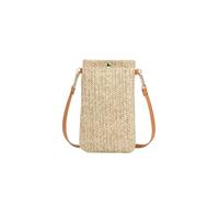 2026 Petit sac à main tissé à bandoulière pour téléphone portable, sac à main tissé, sac à main de plage, sac à main, café, 11cm, Sac à dos polochon