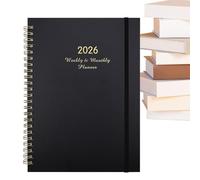 2026 Planner Book - 16.5x1.5cm Ring Binder Weekly Planner for Home Organization, Business Meetings with Portable Design, Diary Notebook for Work Classrooms Travel, Refillable Use