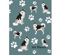 2026 Planner: Husky Dog Paw Prints - Dated Weekly and Monthly Page Views With Space For Notes