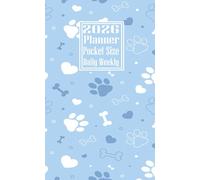 2026 Planner Pocket Size: Dog Paw Print themed Cover Daily Weekly Diary 12 Month Calendar Vision Mission Board Contact Address Organizer Goals Notes