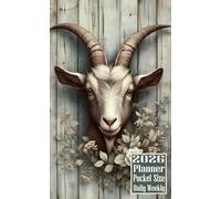 2026 Planner Pocket Size: Goat themed Cover Daily Weekly Diary 12 Month Calendar Vision Mission Board Contact Address Organizer Goals Notes