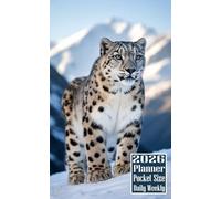 2026 Planner Pocket Size: Snow Leopard themed Cover Daily Weekly Diary 12 Month Calendar Vision Mission Board Contact Address Organizer Goals Notes