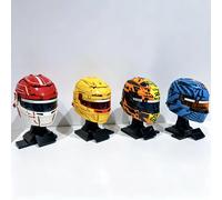 2026 Populaire Modèle de jouets en briques de casques de pilotes de course de la flotte automobile : Lewis Hamilton, Charles Leclerc, Oscar Piastri, Lando Norris Oscar Piastri