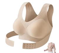 2026 Posture Bras for Women Front Closure Cross Back Wireless Posture Corrector Bra Support Push Up (Skin Color,Grand)
