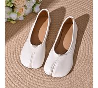 2026 Printemps/Automne Nouvelles Chaussures Plates d'Été pour Femmes à Pieds Divisés en Forme de Sabot de Cheval, Chaussures de Ballet à Enfiler Basse Coupe, Chaussures de Mode Style Grand-Mère, Chaus