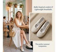 2026 Printemps/Été Nouvelles Baskets Décontractées Femme Inspirées du Ballet, Chaussures Plates à Enfiler en Daim à Bout Rond, Chaussures Confortables et Respirantes de Type "Babies" avec Bride Élasti