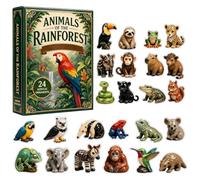 2026 Rainforest Animals Advent Calendarr, 24 Day Christmas Countdown | 24 Collectible Acrylic Jungle Animal Charms Bring Daily Holiday Cheer To Desk, Office, Or Home Display