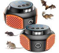 2026 Répulsif à ultrasons à 360° pour rongeurs, souris, rats, écureuils, chauve-souris, gardons, araignées, fourmis, insectes, pièges à souris pour sous-sol, maison, cuisine, garage (lot de 2)