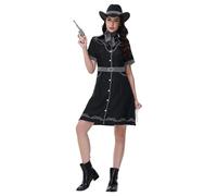 2026 Robe de cosplay élégante pour Halloween, costume gothique Lolita pour femme, robe spectacle historique, tenue de fête d'Halloween (noir, XL)