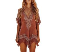 2026 Robe décontractée pour femme avec pompons à col en V. Beau design imprimé pour un usage quotidien. Robe polyvalente confortable pour la maison au printemps, robes maxi pour femmes robe d'été à