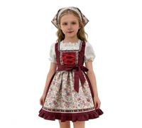 2026 Robe traditionnelle pour fille avec tablier de style maison de campagne avec taille élastique, polyvalente pour le quotidien, les loisirs, l'extérieur, convient pour les enfants de 5 à 14 ans