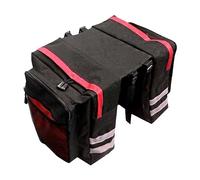 2026 Sacoches robustes pour VTT avec poignée à crochet réglable, garniture réfléchissante sur le double porte-bagages (C, taille unique)