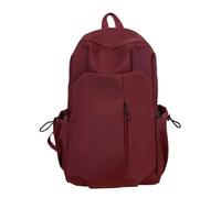 2026 Sacs d'école pour étudiants masculins féminins de grande capacité de style coréen, couleur unie, décontracté, rouge, Einheitsgröße, Sac à dos fourre-tout