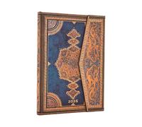 2026 Safavid Indigo (Safavid Binding Art) Midi 12-month Verso Hardcover Flexi Dayplanner 2026 (Wrap Closure)