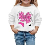 2026 Saint Valentin Automne et Hiver Saint-Valentin Mode Crayon Noeud Imprimé Sweat à Capuche Enfant, blanc, 4-5 ans