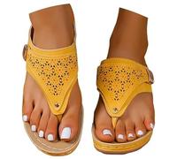 2026 Sandales à Plateforme sans Lacets avec Un Design Ergonomique à Entre-Doigts et Une Semelle imperméable, pour Un Confort Quotidien Optimal. (Yellow #2, 42)