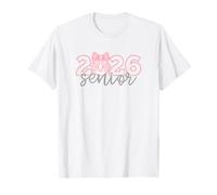 2026 Senior Coquette Cottage Core Noeud Rose Graduation T-Shirt