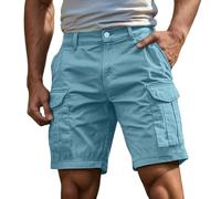 2026 - Short d'été décontracté pour homme, léger, respirant, confortable, pour l'extérieur, coupe décontractée, taille élastique, tissu doux pour un usage quotidien Short en nylon pour homme, bleu