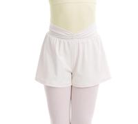 2026-Shorts de danse pour filles bas de ballet en nylon extensible haute avec volants vêtements sportifs performants pour enfants pratique quotidienne loisir école extérieur (Beige, 11-12 Years)
