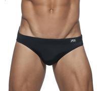 2026 - Slip de bikini pour homme taille basse couleur unie nylon slip de bain bonnet embarras short de plage cravate maillot de bain en cuir noir, Noir , M