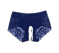 2026 Slip pour femme brodé sensationnel avec détails en dentelle séduisants dos ouvert pour un confort irrésistible, bleu, M