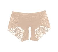 2026 - :Slip sensationnel avec dentelle brodée avec dos ouvert pour femme avec un design séduisant provoquant des sous-vêtements pour femme avec dentelle, beige, M