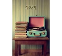 2026: Small Monthly Calendar Planner - Vintage Retro Record Player