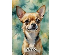 2026: Small Monthly Calendar Planner - Watercolor Chihuahua Dog