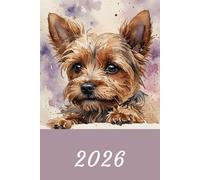2026: Small Monthly Calendar Planner - Watercolor Yorkshire Terrier Dog
