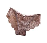 2026 Sous-vêtements en dentelle pour femmes avec taille basse séduisante soulevant les fesses sans pur désir style entrejambe grand pantalon triangle respirant, rouge brique, M