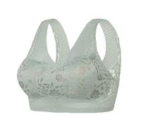 2026 Soutien-gorge Femme Été Soie Glacière Sans Couture Beauté Dos Raffermissant Ensemble Sans Anneau en Acier Soutien-gorge Essuyage Sous-vêtements Dentelle Gousset Poitrine Gilet de Sport, vert, XL