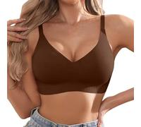 2026 Soutien-gorge sans coutures en gel pour t-shirt sans fil Soutien-gorge Bralette Maintien doux Idéal pour tous les jours, marron, M