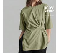 2026 SS Nouveau T-shirt femme unicolore simple décontracté avec taille cintrée, T-shirt coupe ample, décontracté chic, vacances à la plage, festival de musique country L,M,S,XL,XS,XXL,XXS,XXXL,XXXXLUn