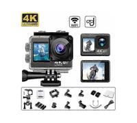 2026 Super ! Caméra d'action 4K Ultra HD 30 images/s WiFi double écran EIS, étanche, pour casque, enregistrement vidéo sous-marin.