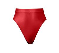 2026 - Super taille haute lisse tanga pantalon t slim transparent populaire sous-vêtements couleur chair femmes string, rouge, L